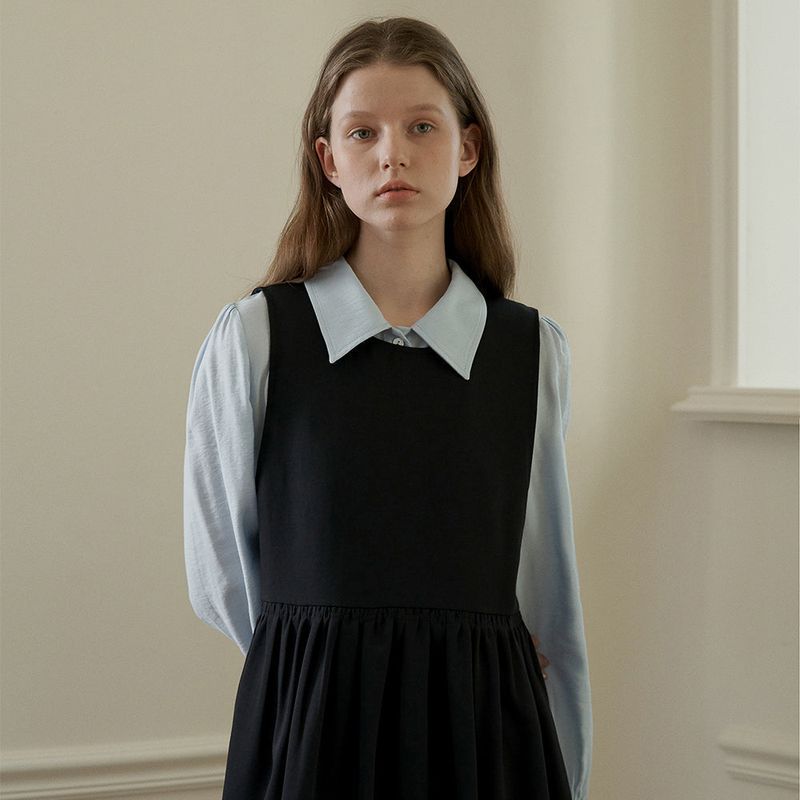 Shirring sleeveless dress