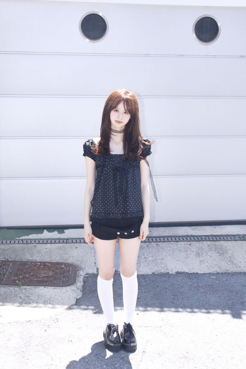 DOT SCARF LACE BLOUSE (2color)