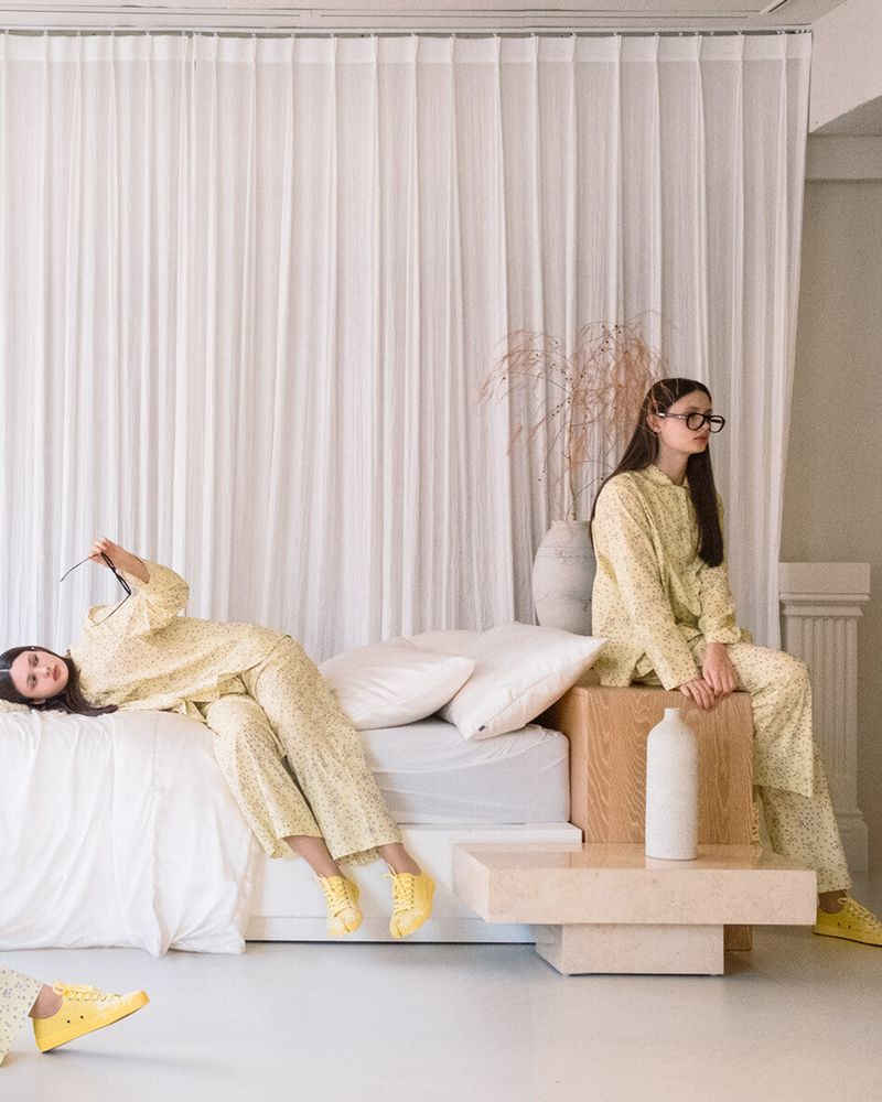 Star Pattern Pajama Set (yellow)
