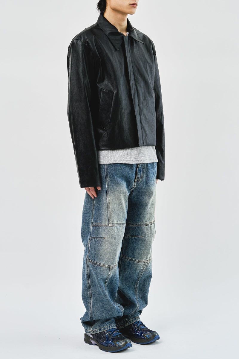 Tom Cropped Leather Jacket (2color)