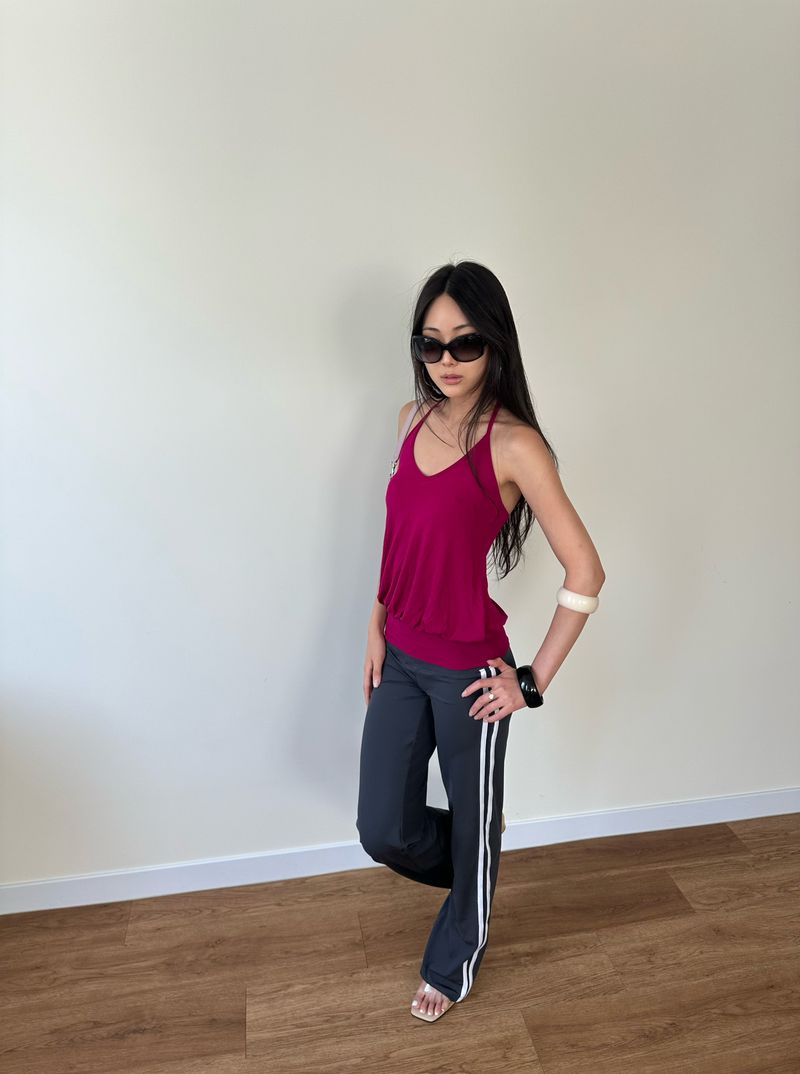 low rise track pants
