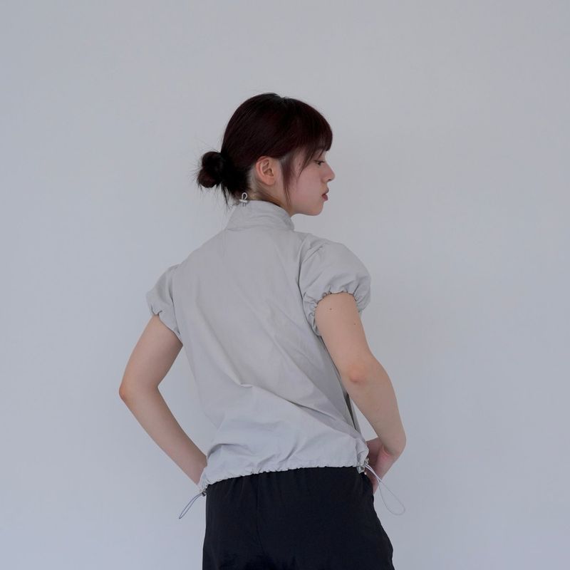 puff sleeve nylon tops