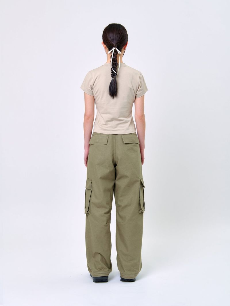 ZIP-POCKET CARGO PANTS_Khaki