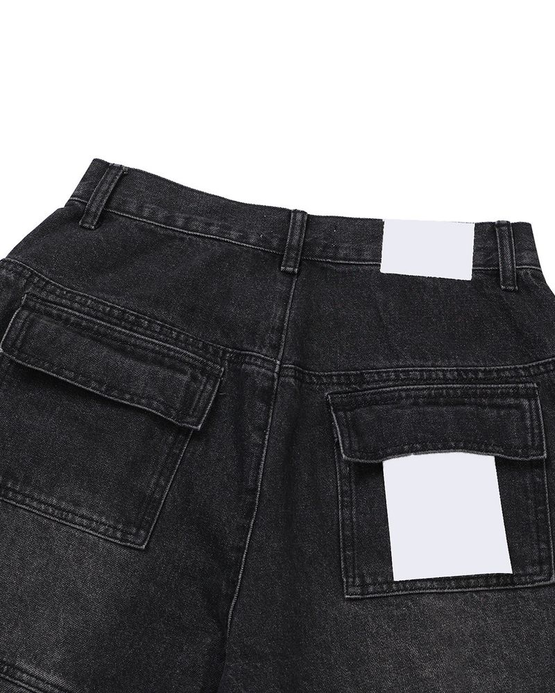 Bare Washed Wide Cargo Denim