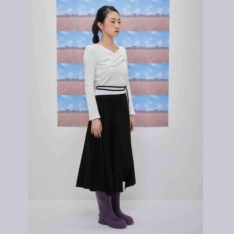Claire shirring long skirt