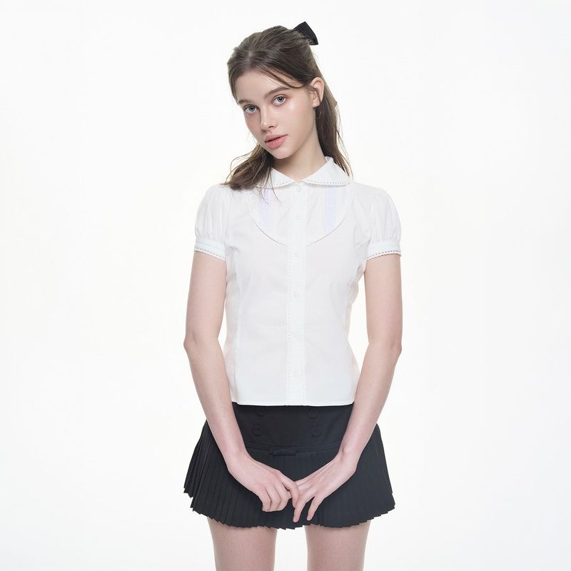 Classic Lace Blouse - WHITE