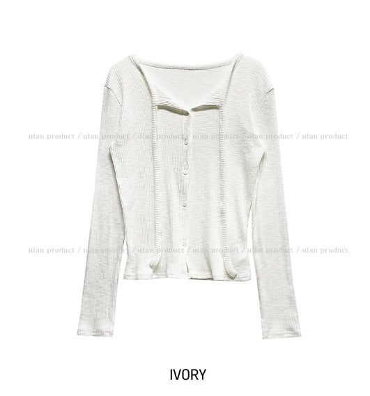 Mood Strap Ribbed Cardigan