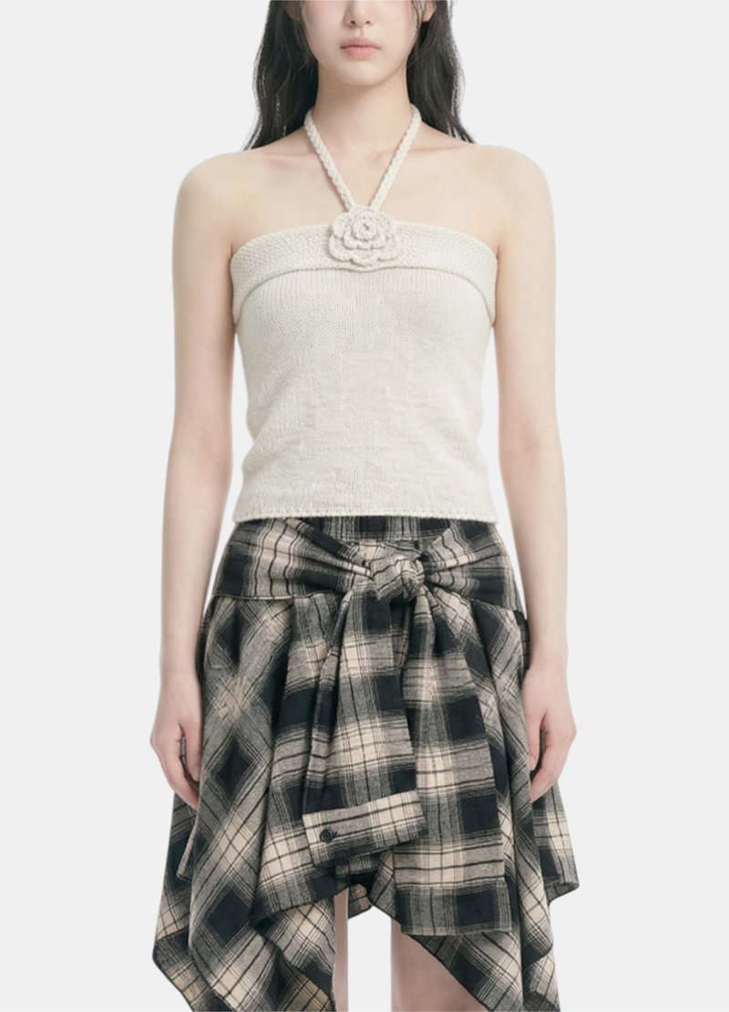 Cozy&Kitsch(コージーアンドキッチ)の「Rove Flower Halter Knit Top(Tops)」
