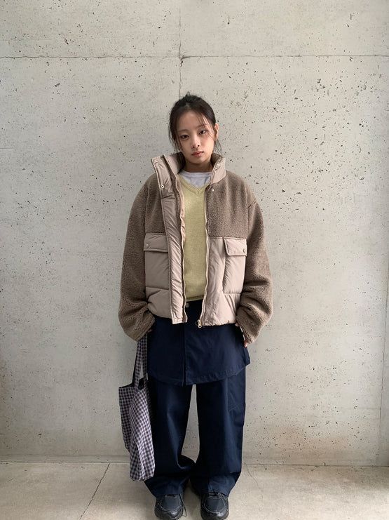Canyl High-Neck Wool Padded Jumper