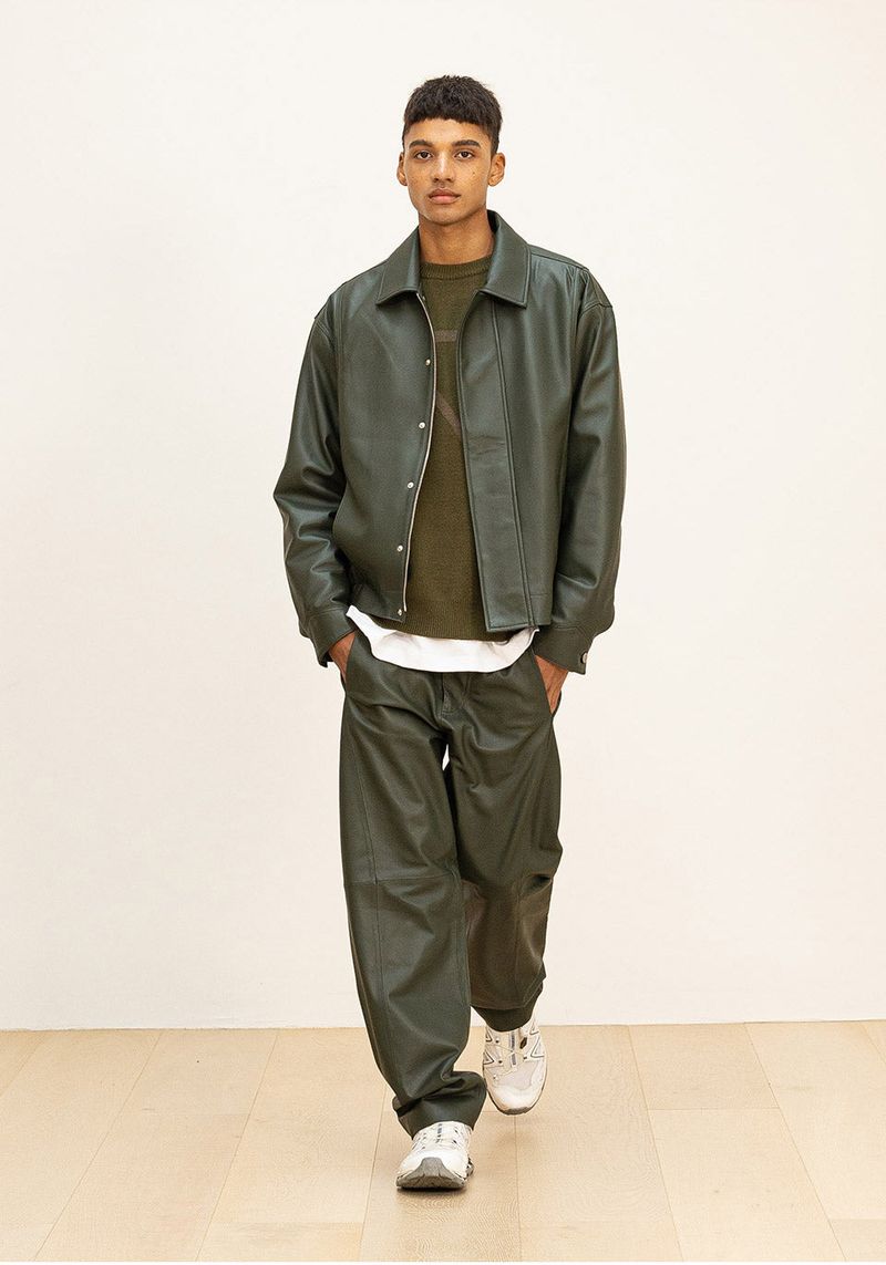 LAMSKIN OVERFIT BOMBER JACKET