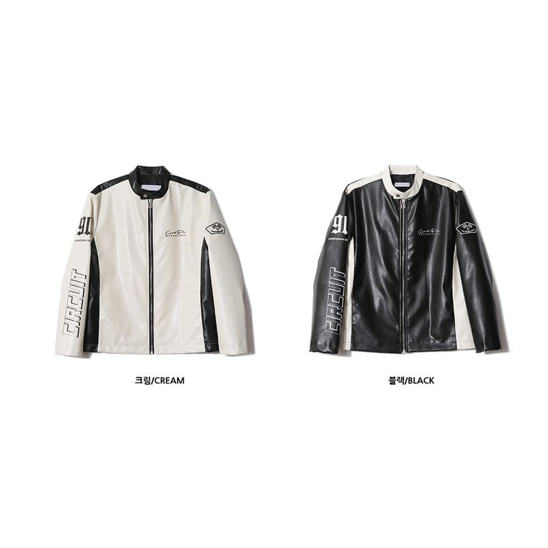 90S Biker Leather Jacket (2color)