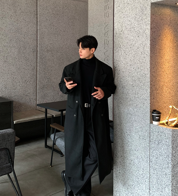 LOOKPLE（ルックプル）の「 Liger Safe Overfit Double Long Coat（Jackets/Outerwear）」