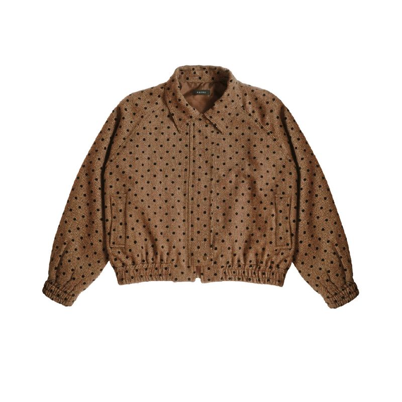 Wool Dot Herringbone Jumper (brown)