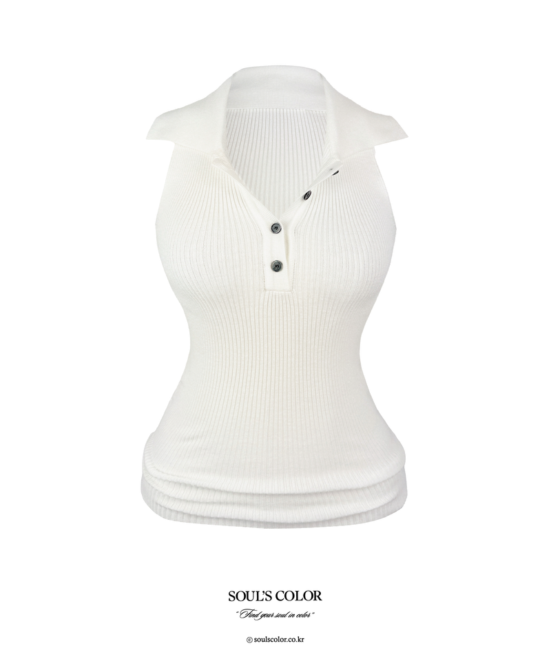 Mirel Rib Collar Knit Top (2color)