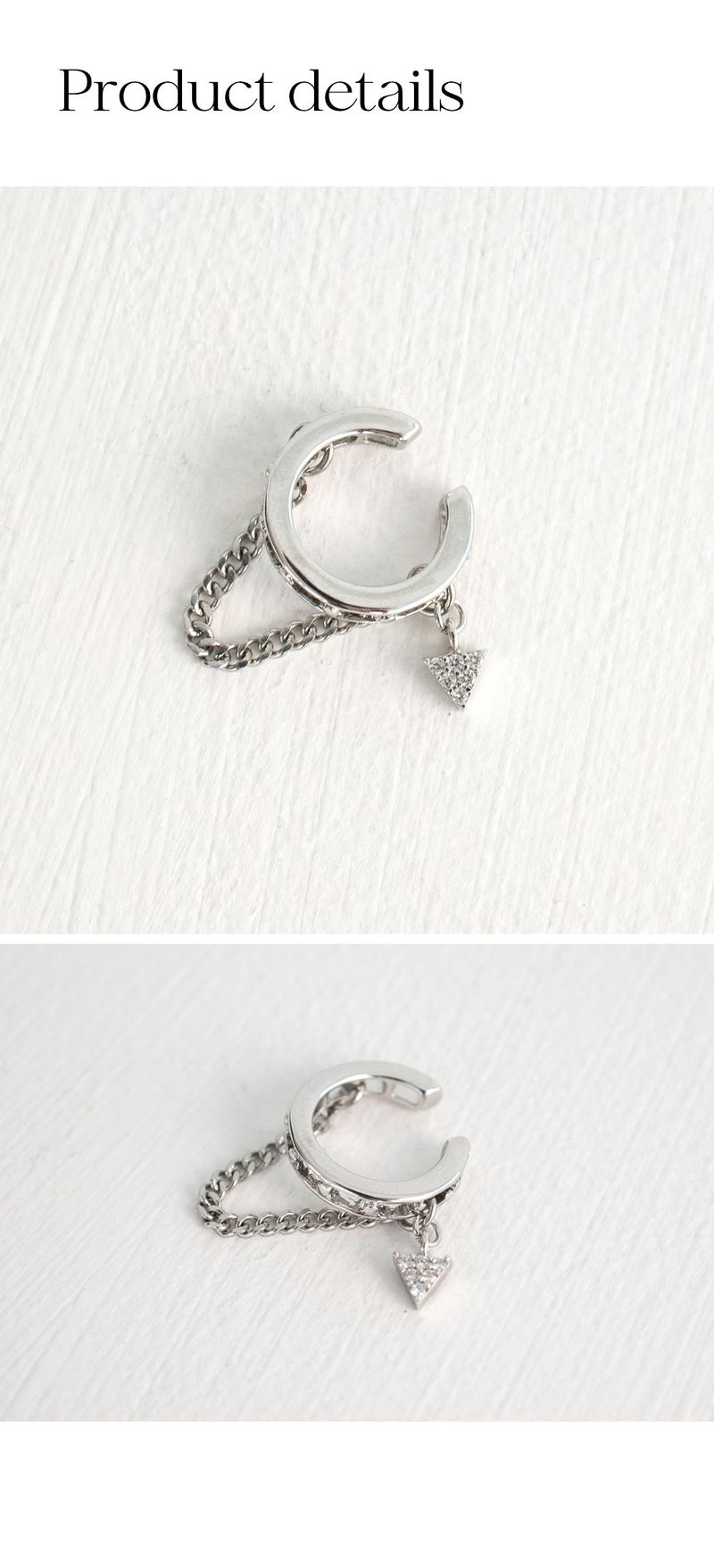 Drop chain layered earcuff