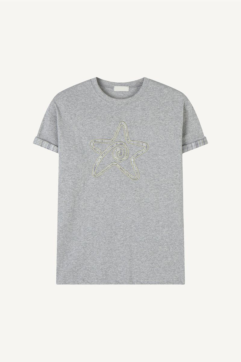 Check Star Applique T-shirt