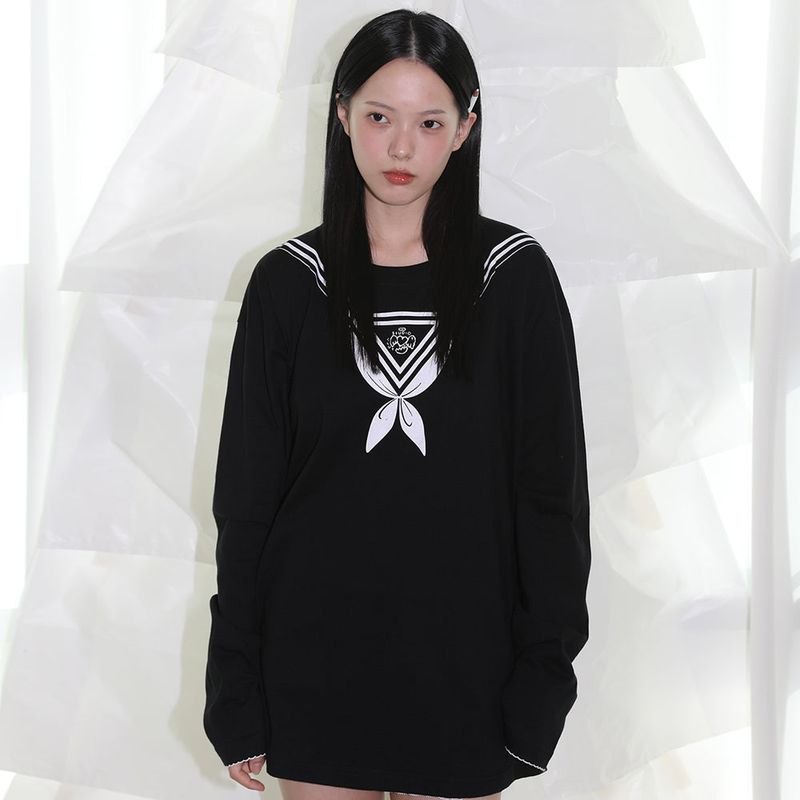 Sailor Printed T-shirt - BLACK