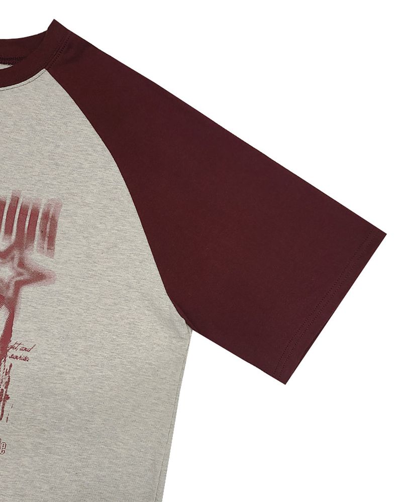 Stamune Printing Raglan Short Sleeve Tee