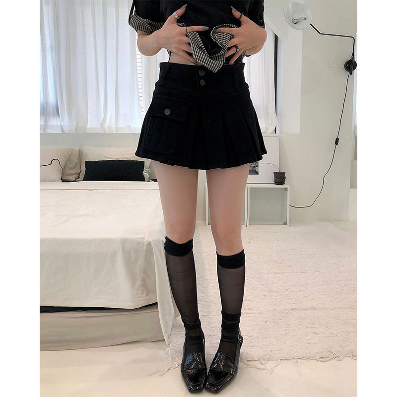 One-pocket Pleats Skirt 