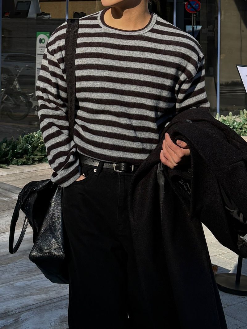 Fluff striped knitwear