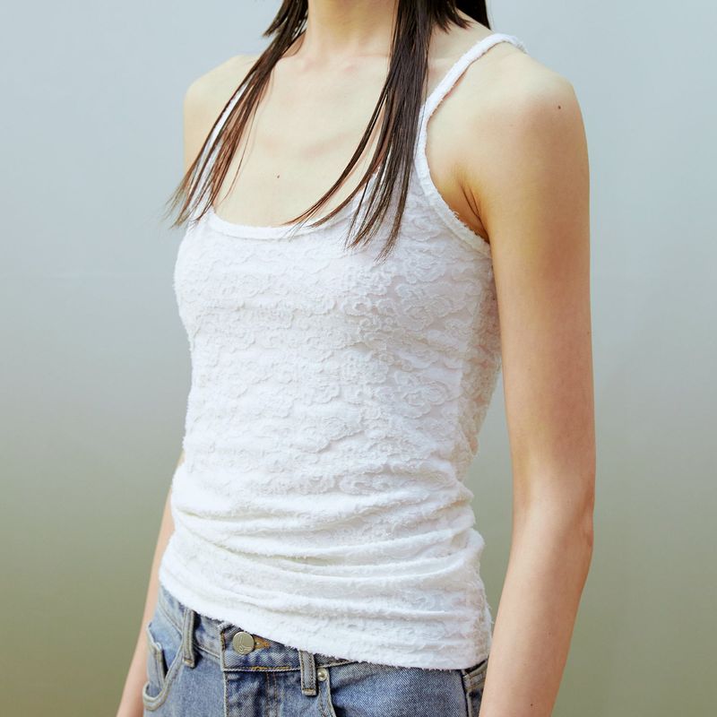 Jacquard Tank Top (WHITE)