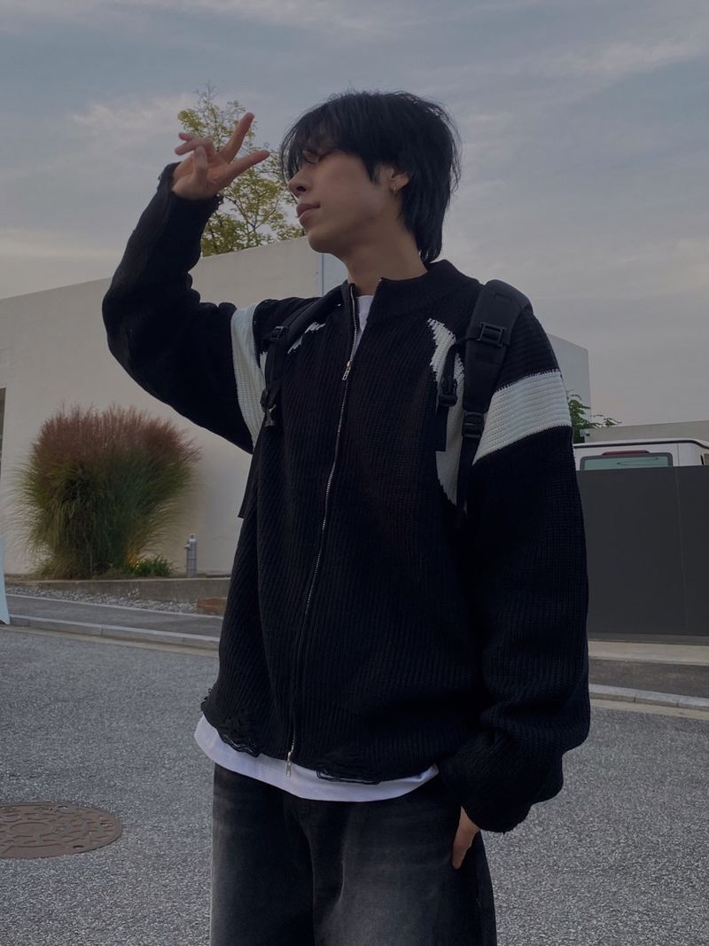 Vintage wear knit zip up 2C