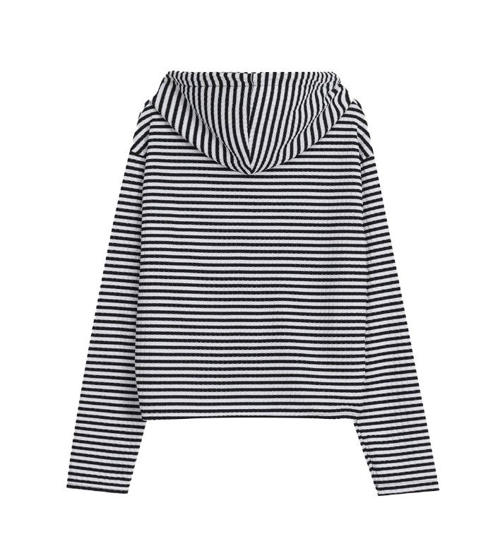 Terren Ribbed Crop Hood Zip-Up