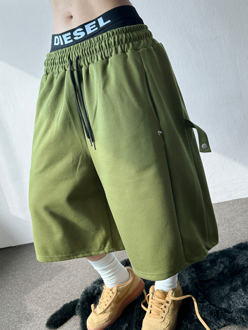 Pinter Snap Color Block Balloon Bermuda Shorts 7color