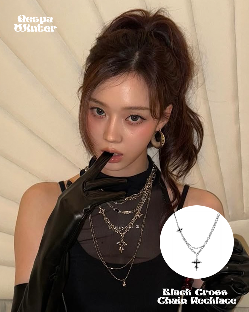 moanother（モノアザー）の「[Aespa Winter Pick!](S.Steel) Black Cross Chain Necklcae（Accessories）」