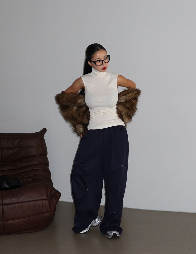 Thick Napping Turtleneck Turtleneck Sleeveless