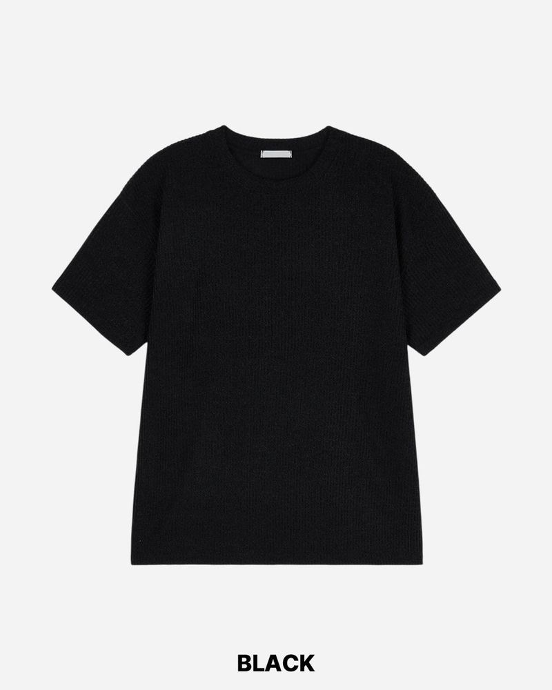 Ribbed Two-Tone Muscle Fit Short Sleeve
