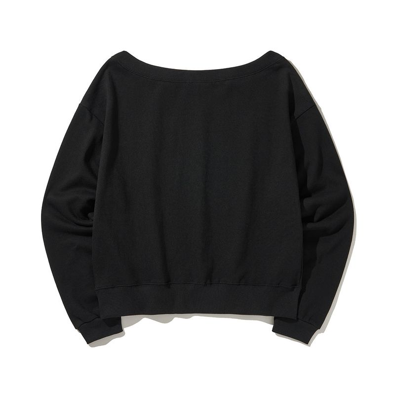 (DUC) GA one-shoulder sweatshirt Black
