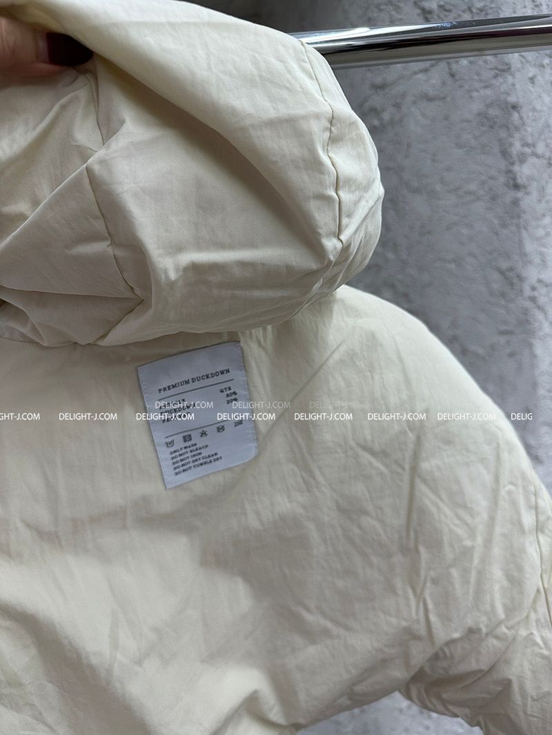 reversible duck down double-sided crop padded coat