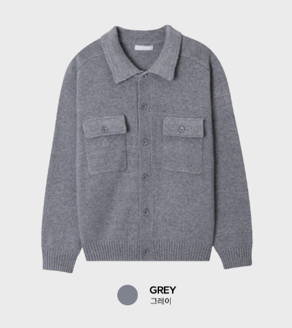 Flap Pocket Collar Knit Cardigan