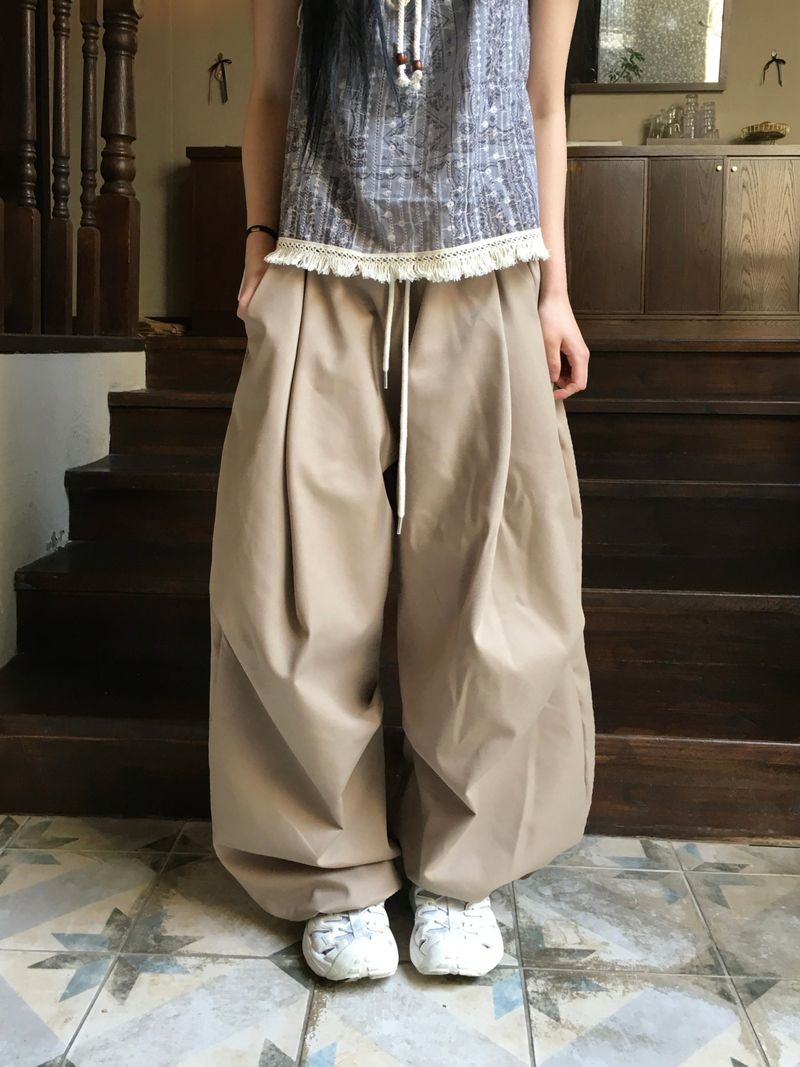 Tail Curved Wide Cotton Pants (4c)