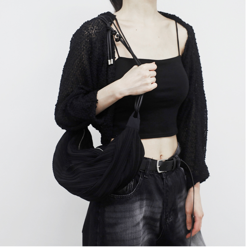 Temmy Pleats Half Moon Bag