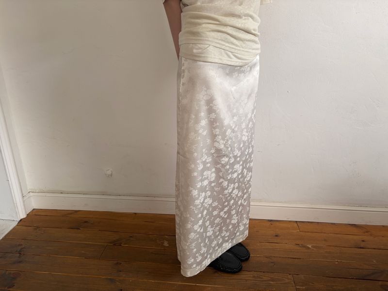floral satin skirt
