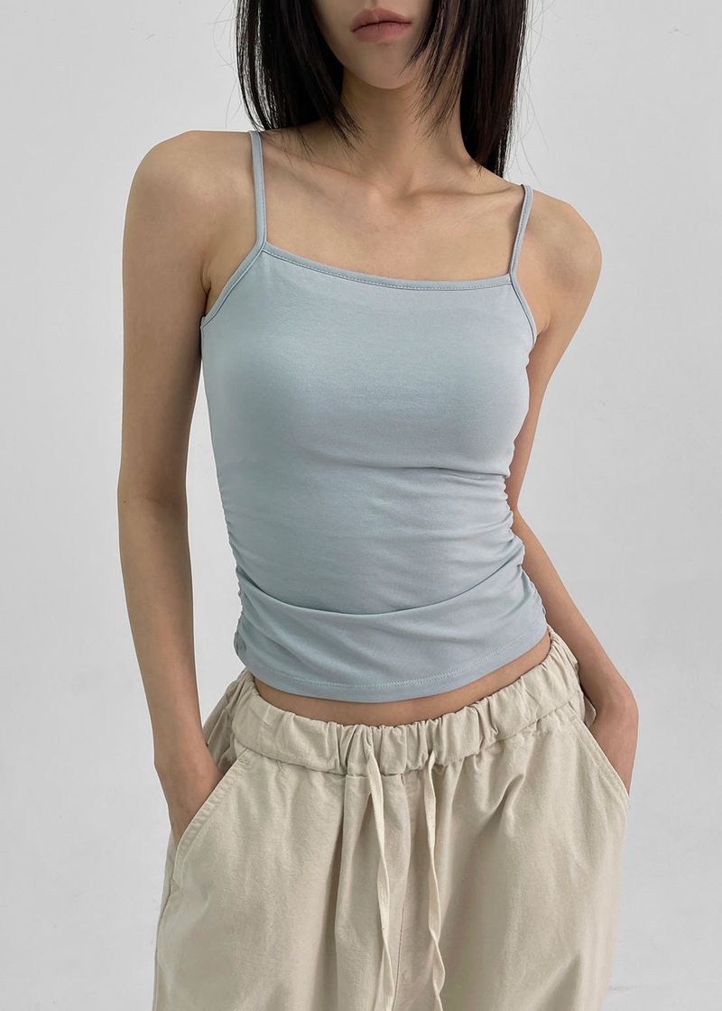 [MADE] Easy Shirring Tank Top With Built-in Cap