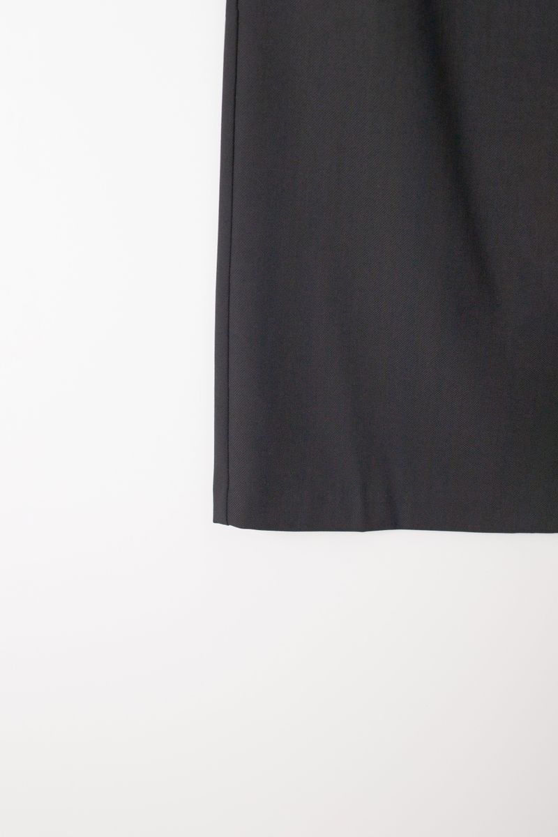 Wool stitch midi skirt (Black)