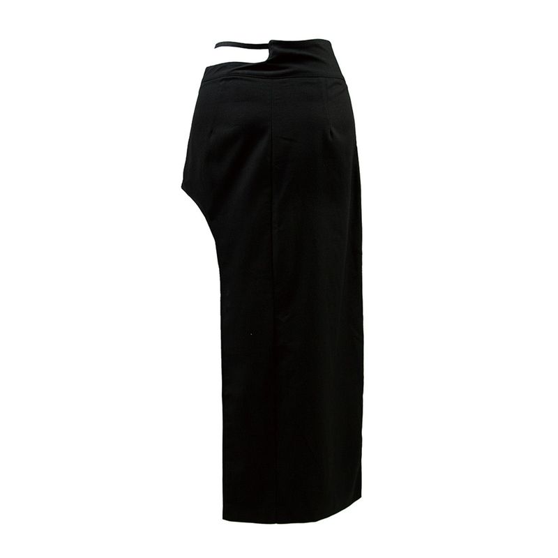 213-CHAIN&SLIT RIBBON SKIRT