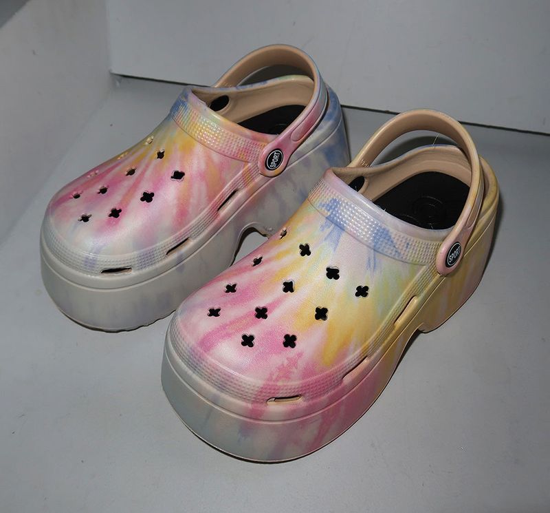 Leopard Print Platform Clog Whole Hoop Slippers