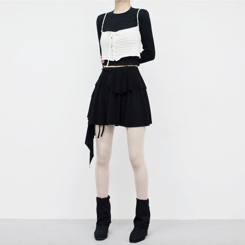 Kehi unbalanced mini skirt