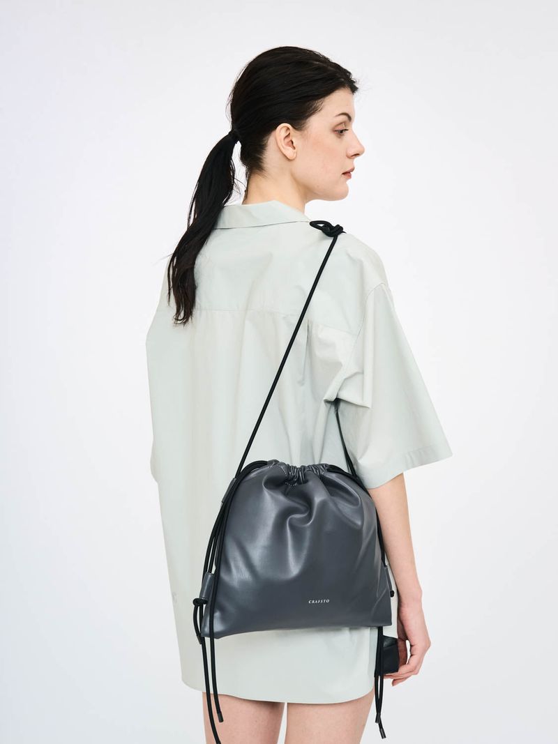 Recycled ECO Leather Drawstring Bag
