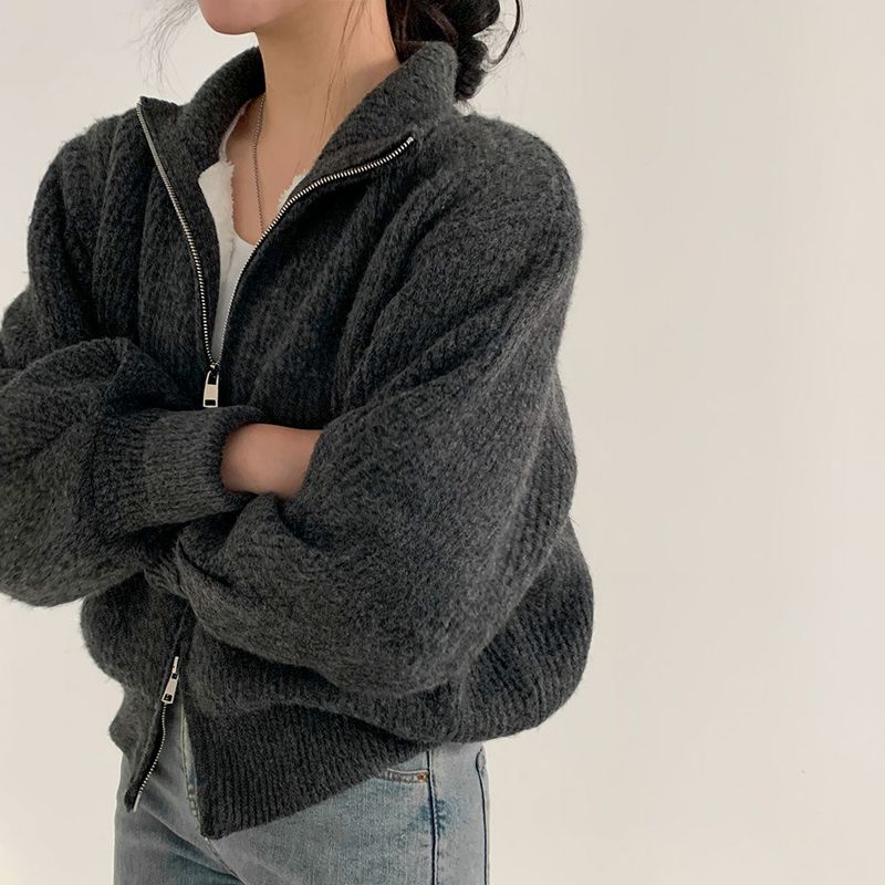 High Neck Two-Way Zip Jacket