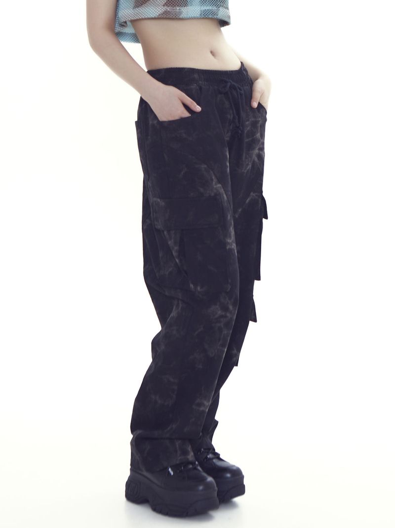 unbalance tiedye cargo pants_bk