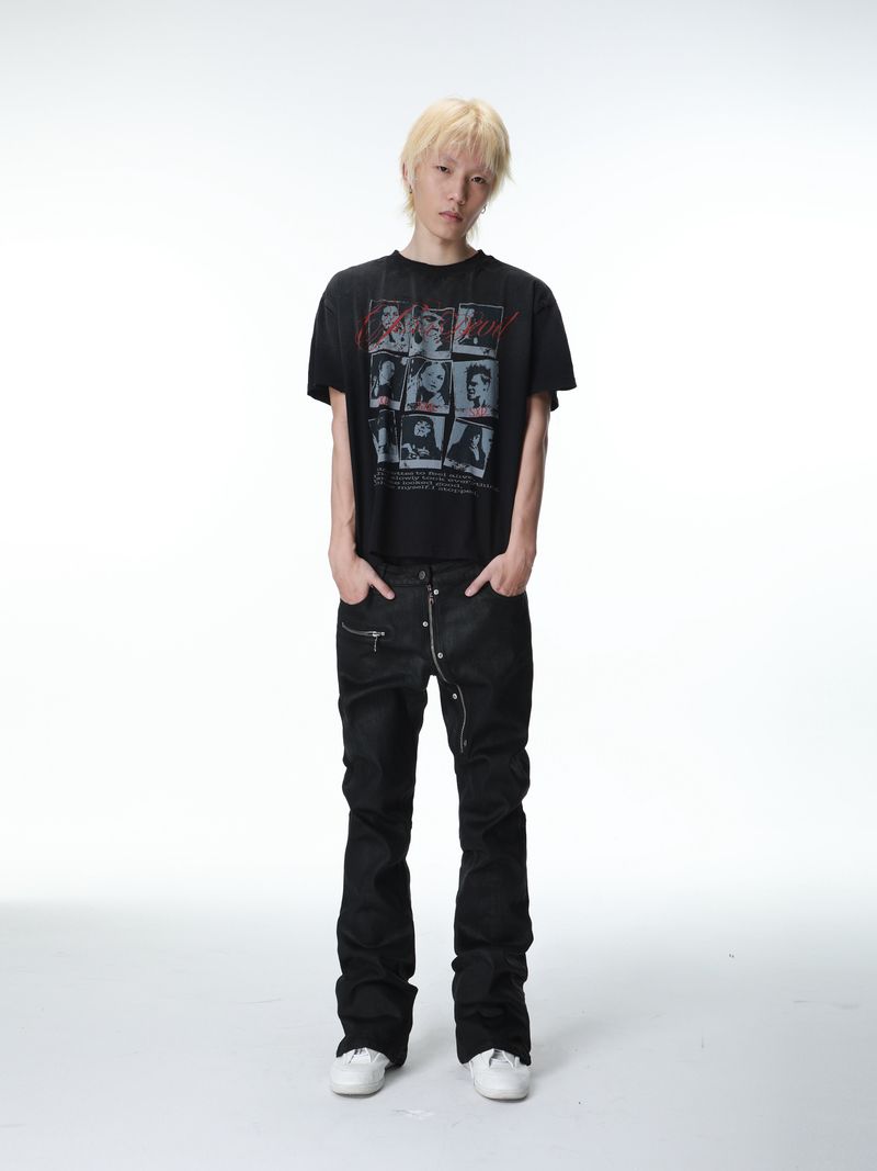 SEXXDEVIL Waxed Zip Skinny Denim
