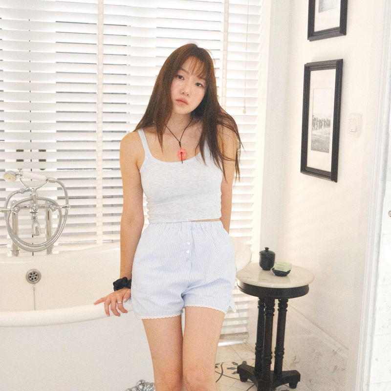 Stripe Lace Shorts (SKY BLUE)