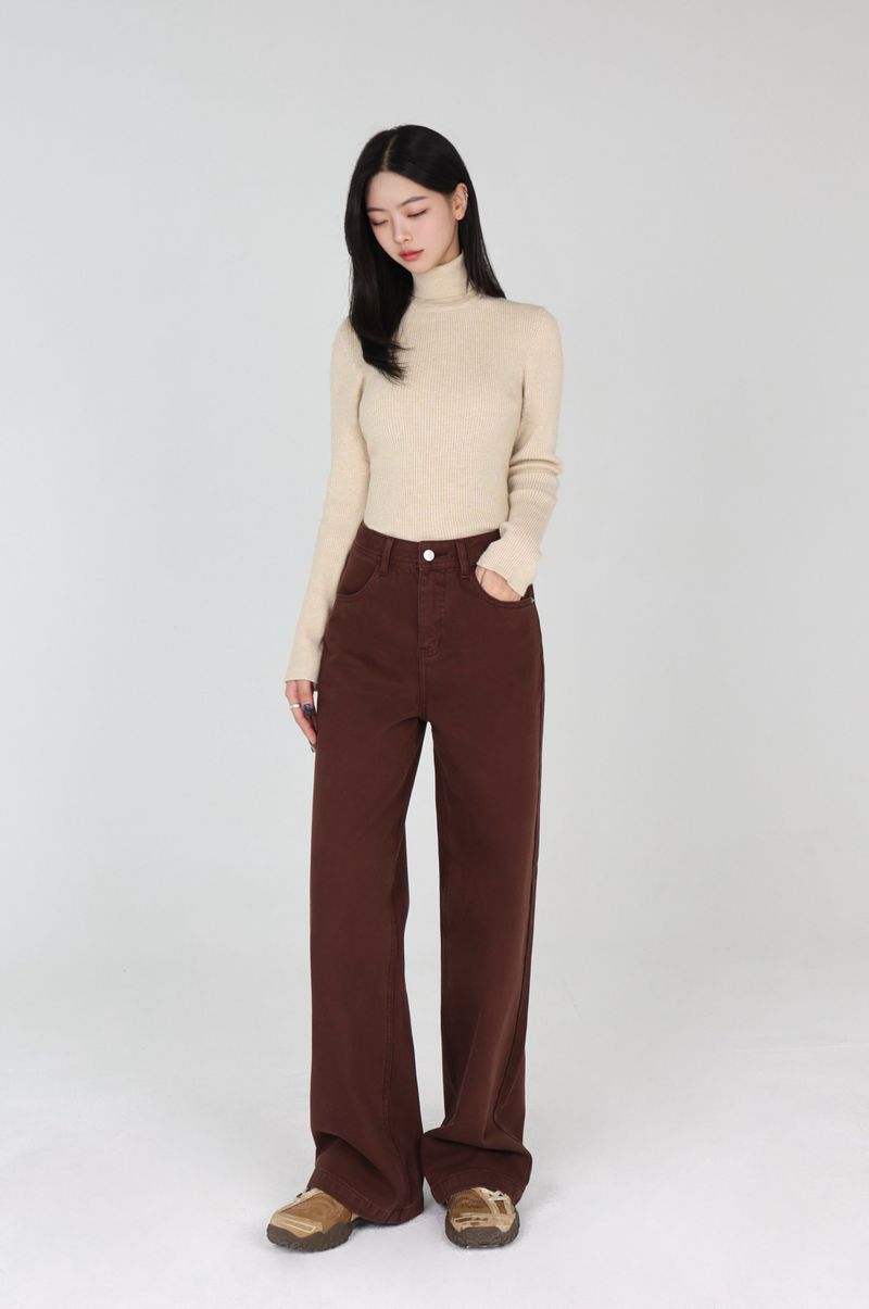 CLOUD FLEECE MAHOGANY COLOR DYEING STRAIGHT DENIM code 26029