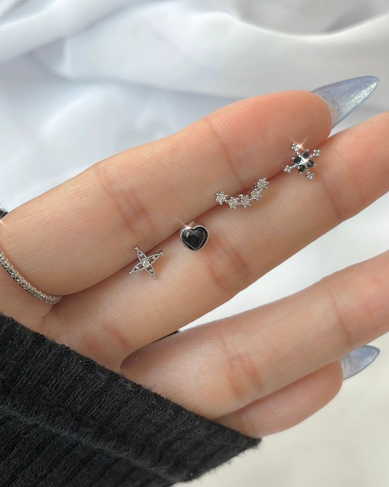 [4 set] glitter piercing set