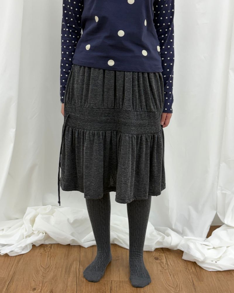 Wavy Shirring Skirt (2colors)